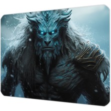 İlyuka 40X30CM Gaming Oyuncu Mousepad Kaymaz Kauçuk Taban Dikişli Kenar Ice Giant MP094030