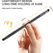 4U Sky Joyroom JR-DR01 Çift Uçlu Tasarım Kapasitif Stylus Kalem Evrensel Tablet Telefon Yüksek Hassasiyet Çizim Yazma Stylus Kalem-Siyah (Yurt Dışından)