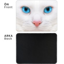 İlyuka 40X30CM Gaming Oyuncu Mousepad Kaymaz Kauçuk Taban Dikişli Kenar White Cat MP124030