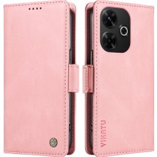 4U Sky Yıkatu Xiaomi Redmi 13 5g/13 4g Kılıf Standı Cüzdan Telefon Deri Kapak-Pembe (Yurt Dışından)