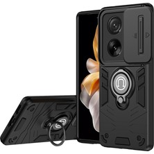 4U Sky Xiaomi 13T Kılıf Pc + Tpu Kickstand Telefon Kapağı Manyetik Araç Montajı-Siyah (Yurt Dışından)