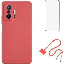 4U Sky Wanlonfeng Rb1 Serisi Xiaomi 11T 5g Tpu Kılıf Ekran Koruyucu + Kordon-Alıç Kırmızı (Yurt Dışından)