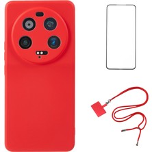 4U Sky Wanlonfeng Rb1 Serisi Xiaomi 13 Ultra Kılıf Telefon Tpu Kapak ile Temperli Cam Filmi + Kordon-Kırmızı (Yurt Dışından)