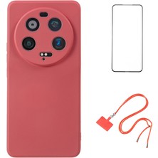 4U Sky Wanlonfeng Rb1 Serisi Xiaomi 13 Ultra Kılıf Telefon Tpu Kapak ile Temperli Cam Filmi + Kordon-Alıç Kırmızı (Yurt Dışından)