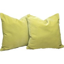 Arasta Design Limon Sarısı, 2'li Set Kırlent Kılıfı,  43X43 cm