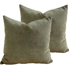 Arasta Design Koyu Hardal Sarısı, 2'Li Set Kırlent Kılıfı,  43x43 Cm