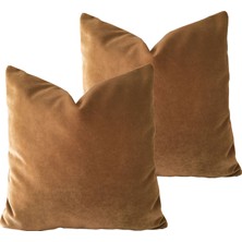 Arasta Design Koyu Hardal Sarısı, 2'Li Set Kırlent Kılıfı,  43x43 Cm