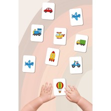 Melolisa Memory Game Minik Taşıtlar Ahşap Eşleştirme Oyunu Zeka Kartları