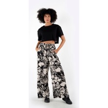 Alexander Gardi Cepli Beli Lastikli Desenli Palazzo Pantolon (B24-0043 02)