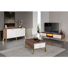 Venüs Smart Sömineli 3'Lü Salon Set Takimi