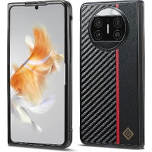 BDT Market Huawei Mate X3 Için Kılıf/x5 Alüminyum Metal Logo Karbon Fiber Pu Eklenmiş Pu (Yurt Dışından)