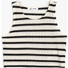Koton Kroşe Üst Kolsuz Bisiklet Yaka Renk Bloklu Slim Fit