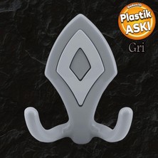 Badem10  Askı Askılık Sert Plastik Gri Vestiyer Duvar Askısı Dolap Elbise Askılığı