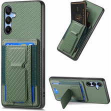 Seashell Digital Samsung Galaxy A15 5g Kılıf Kartlıklı Deri+Tpu Kickstand Telefon Kapağı-Yeşil (Yurt Dışından)