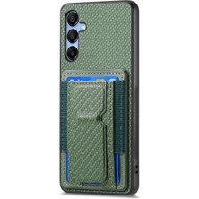 Seashell Digital Samsung Galaxy A15 5g Kılıf Kartlıklı Deri+Tpu Kickstand Telefon Kapağı-Yeşil (Yurt Dışından)