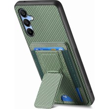 Seashell Digital Samsung Galaxy A15 5g Kılıf Kartlıklı Deri+Tpu Kickstand Telefon Kapağı-Yeşil (Yurt Dışından)