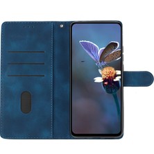 Seashell Digital Samsung Galaxy A72 4g/5g Kılıf Sakura Baskı Ten-Dokunmatik Deri Cüzdan Telefon Kapağı-Mavi (Yurt Dışından)