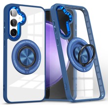 Seashell Digital Samsung Galaxy S23 Fe Kılıf Manyetik Halka Tutucu Kickstand Pc+Tpu Telefon Kapağı-Mavi (Yurt Dışından)