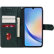 Seashell Digital Samsung Galaxy M35 5g Kılıf Flip Folyo Dana Dokulu Deri Telefon Kılıfı-Gece Yarısı Yeşili (Yurt Dışından)