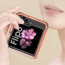 Seashell Digital Samsung Galaxy Z Flip6 5g Hava Yastığı Yastık Telefon Kılıfları Tpu + Pc Katlanır Telefon Kapağı-Şeffaf Siyah (Yurt Dışından)