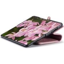 Seashell Digital Caseme Samsung Galaxy Z Fold6 5g Pu Deri Kılıf Standı Retro Cüzdan Telefon Kapağı-Pembe (Yurt Dışından)