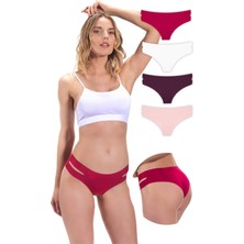 Cottonhill Beauty Cottonhill Basic Lazer Kesim Kadın Hipster Külot 4'lü Paket - 2