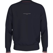 Tommy Hilfiger Erkek Tommy Logo Tıpped Crewneck Sweatshirt-Lacivert