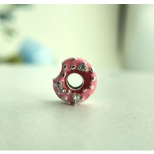 Zeyyn Sılver 925 Ayar Ithal Gümüş Taşlı Pembe Donut Charm