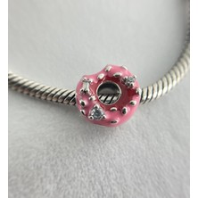 Zeyyn Sılver 925 Ayar Ithal Gümüş Taşlı Pembe Donut Charm