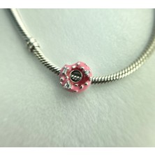 Zeyyn Sılver 925 Ayar Ithal Gümüş Taşlı Pembe Donut Charm