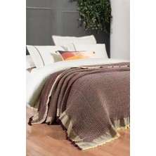 Sarev Iona Bordo Çift Kişilik %100 Pamuk Nevresim Takımı ve Yatak Örtüsü Seti