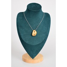 Safnaturel Doğal Damla Kehribar 925 Ayar Gümüş Zincirli Kolye