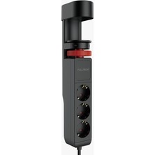 Ata Soft Akım Korumalı Priz Masa Kenarı Ayarlanabilir 3 Priz + 2 USB + 1 Type C Güç Düğmeli Girişli Priz Ftr-19