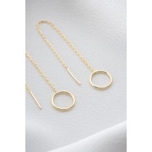 Silvano Jewelry 925 Ayar Gümüş Zincirli Halka Küpe