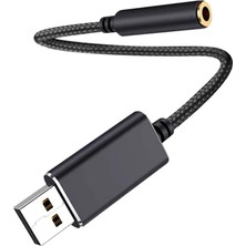 Gerlax Kulaklık Ses Adaptörü USB To 3.5mm USB -3.5mm Kulaklık Ses Adaptörü USB Aux Adaptörü Pc, Dizüstü Bilgisayarlar, Ps4, Windows, Mac, Linux