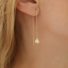 Nox Jewelry 925 Ayar Gümüş Taşlı Uğurböceği Sallantılı Küpe