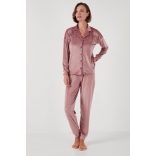 Lela Parlak Kadife Ribanalı Pijama Takımı Bayan Pijama Takımı 6097110