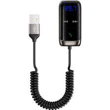 Yesido Araç Içi Esnek Uzayan USB Kablo Çıkışlı Bluetooth Bt 5.0 LED Ekranlı Müzik ve Telefon Konuşma Sağlayıcı Fm Transmitter