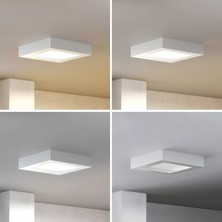 Maxled MX-1058N - 12W 4000K Ilık Beyaz | Beyaz Kasa Sıva Üstü Kare LED Panel