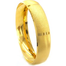 Bz Burgu Zincir Bz Altın Kaplama 15 mm Parçalı Düz ve Simli Bilezik BLZ-3064