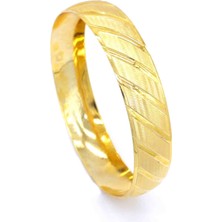 Bz Burgu Zincir Bz 22 Ayar Altın Kaplama 15MM Yan Çizgili Bilezik BLZ-1414