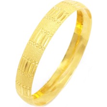 Bz Burgu Zincir Bz 22 Ayar Altın Kaplama 1 cm Çizgili Noktalı Bilezik BLZ-3075