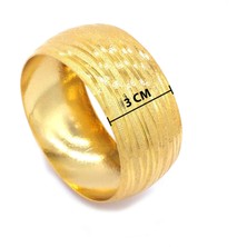 Altın Kaplama Mega Çizgili Bilezik 30mm Kalınlık BLZ-1147