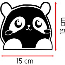 New Jargon Bagajdan Bakan Panda Sticker Etiket Çıkartma Pc Laptop Araba Oto Motor 20 cm