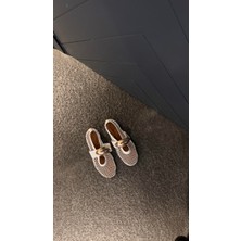 Eataly Shoes Cody Beyaz Gold Toka Detaylı Babet