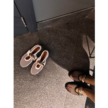Eataly Shoes Cody Beyaz Gold Toka Detaylı Babet