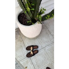 Eataly Shoes Cody Kadın Babet Siyah Gold Toka Detaylı Düz Tabanlı Rahat Ayakkabı