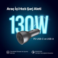 Ttec Smartcharger Trio Pd 130W Araç Hızlı Şarj Aleti 2 Usb-C+Usb-A