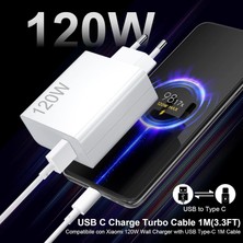 Apera MT24 Xiaomi Mi ile Uyumlu 120W Turbo Hızlı Şarj Aleti Kablo Dahil Yarım Saatte Doldurur