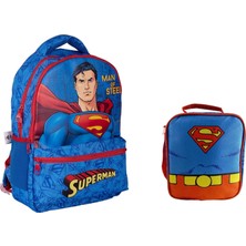 GENC DIJITAL BASKI Superman Okul Çantası ve Beslenme Çantası